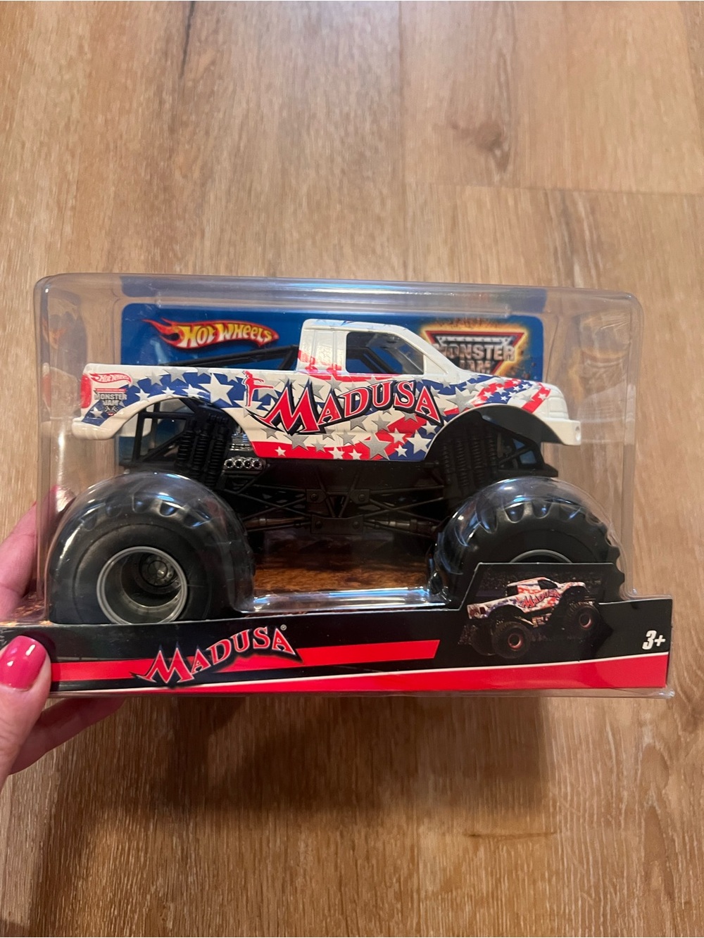 Mattel Madusa Monster Truck Toy - White, Red & Blue
